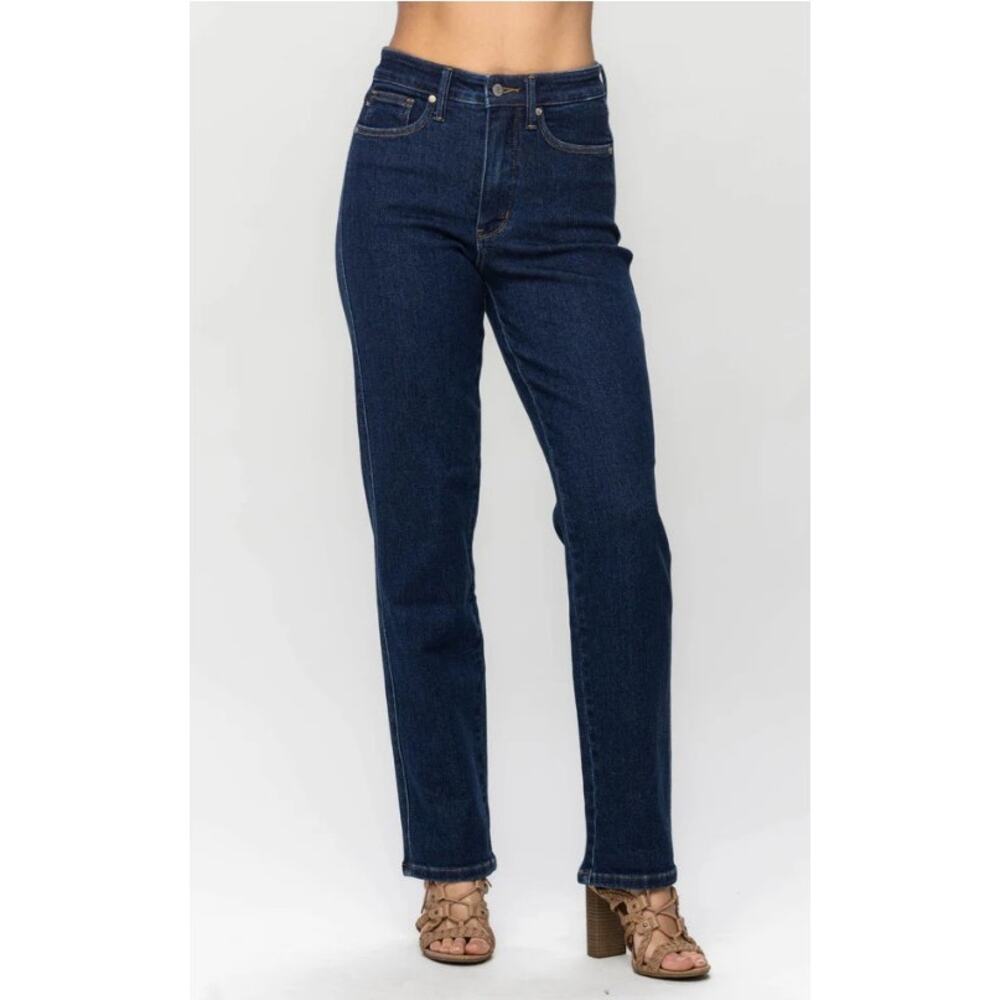 Judy Blue Mid Rise Dark Straight Denim Jeans, Size 29/9